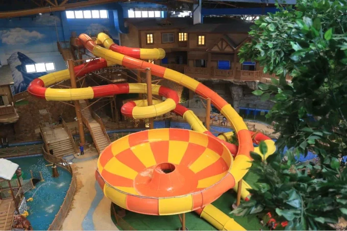 Indoor water slides at the Changbaishan resort