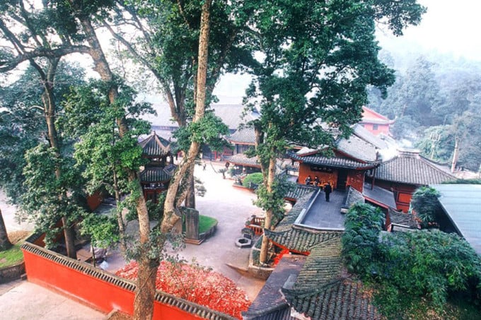 報国寺の境内と瓦屋根