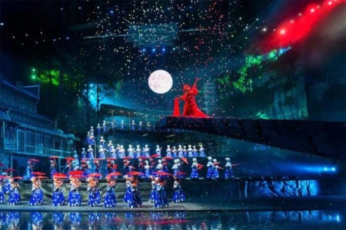 Stage scene from the Border Town performance
