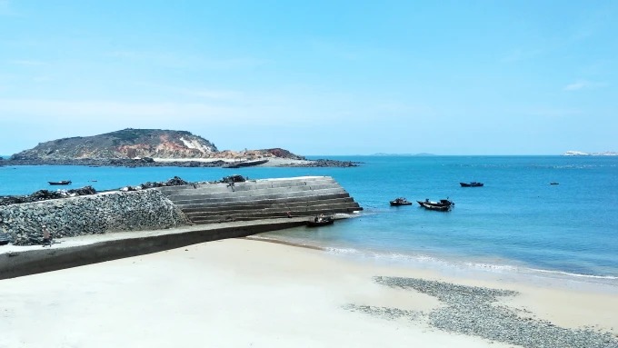 Coastal rock formations and sea on Pingtan Island