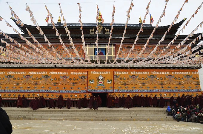 Panoramic view of Labrang Monastery in Xiahe