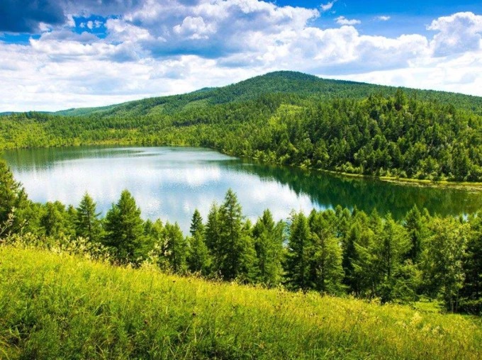 Arxan forest and volcanic landscape