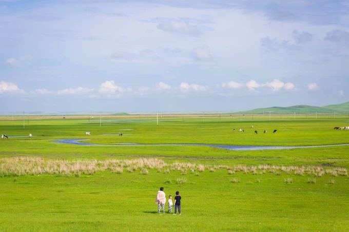 Grasland unter weitem Himmel in Hulunbuir