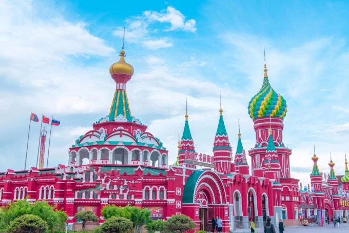 Matryoshka-themed buildings in Manzhouli