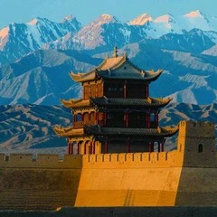 Preserved wall and desert terrain near Jiayuguan