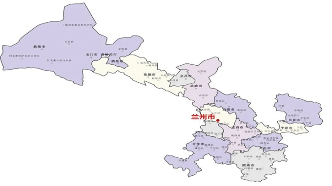 Mapa de Lanzhou e arredores
