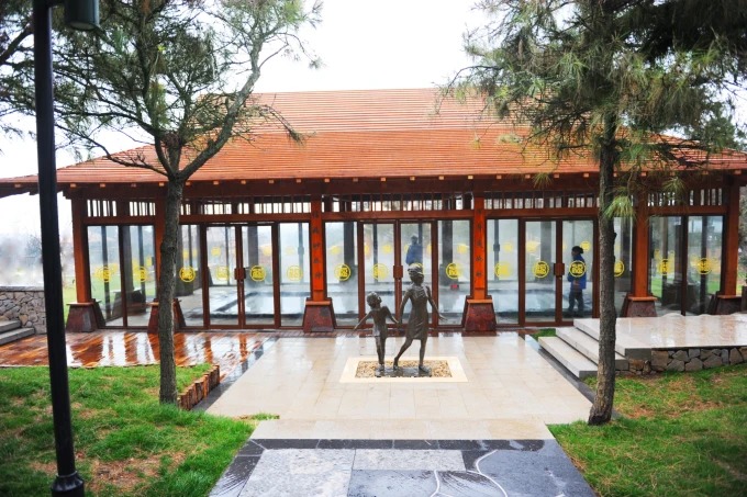 Hot spring pools at a resort in Donghai