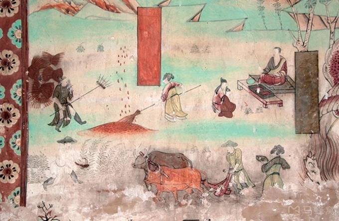 Tang-era mural inside Yulin Grottoes