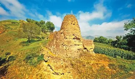 Earthen remains of the Qin Great Wall in Dingxi