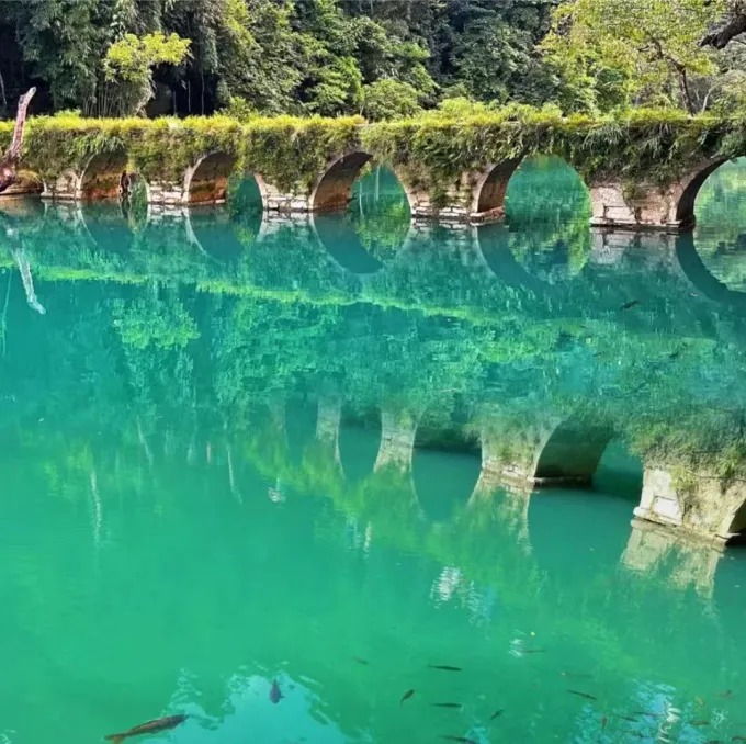 A path and water in the Xiaoqikong scenic area