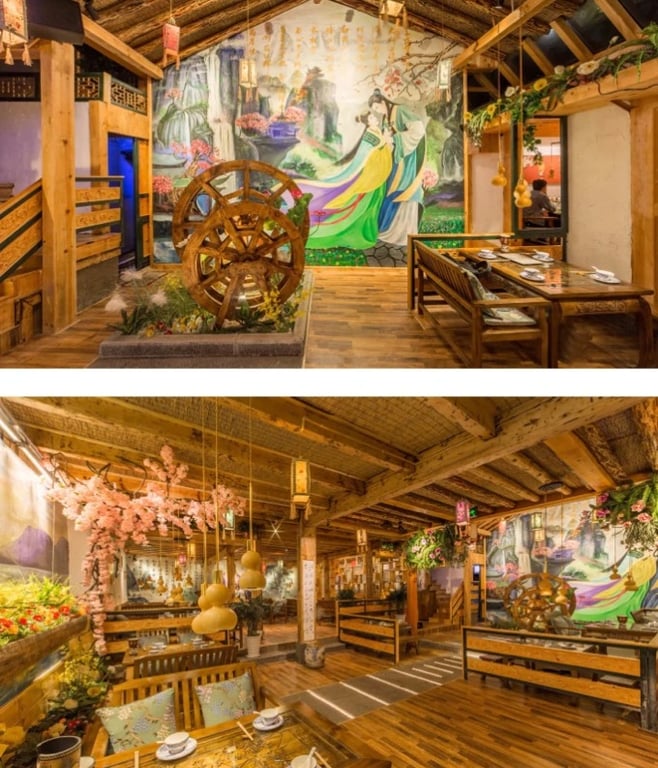 Innenraum eines Restaurants im Yunnan-Stil