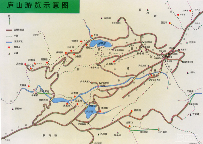 Berglandschaft im landschaftlich reizvollen Gebiet Lushan