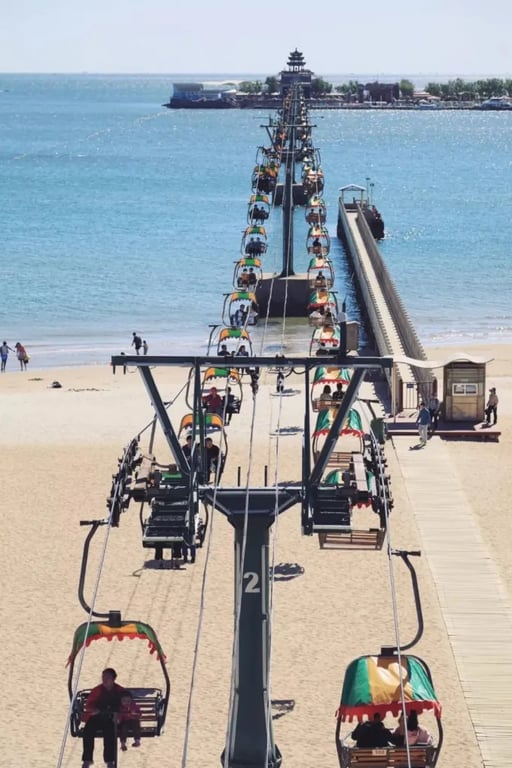 View from the sea cable car over the Nandaihe coastline