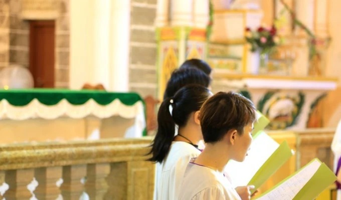 Coral-stone Catholic church in Shengtang