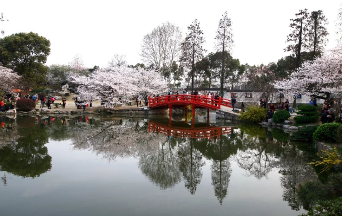 Landschaft am East Lake in Wuhan