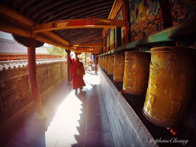 Un moine au temple Tayuan, au Wutai Shan