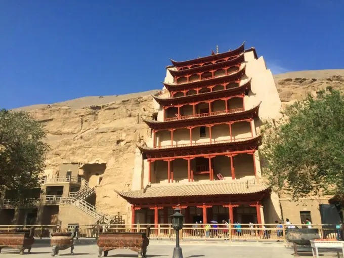 Zona de las cuevas de Mogao cerca de Dunhuang